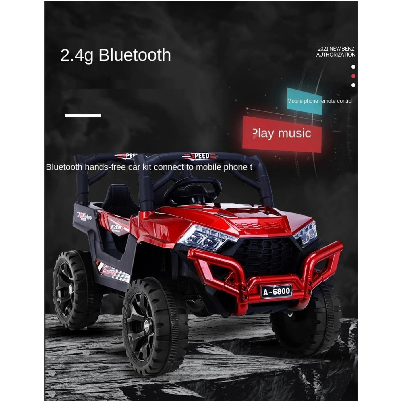A-6800 Kids Ride On Car, Battery Operated Remote Control and Swing (Painted)
