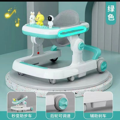 Modern Baby Walker with Adjustable Height Wheels Speed Anti-o-leg Anti-rollover Design and Music